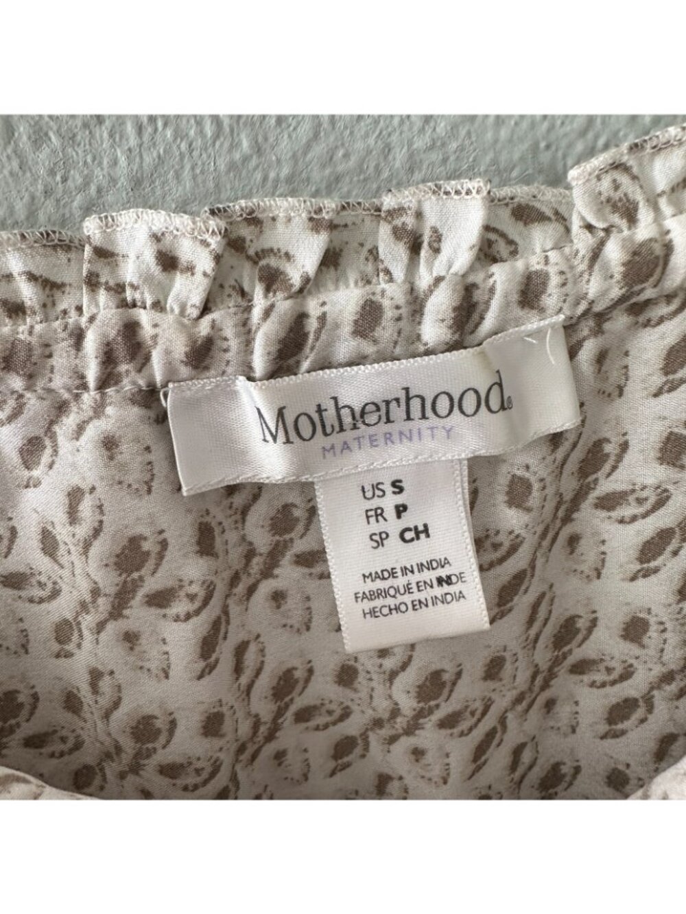 Motherhood Maternity Maxi Dress SMALL Neutral Cream Beige Beachy Pregnancy - Picture 3 of 5